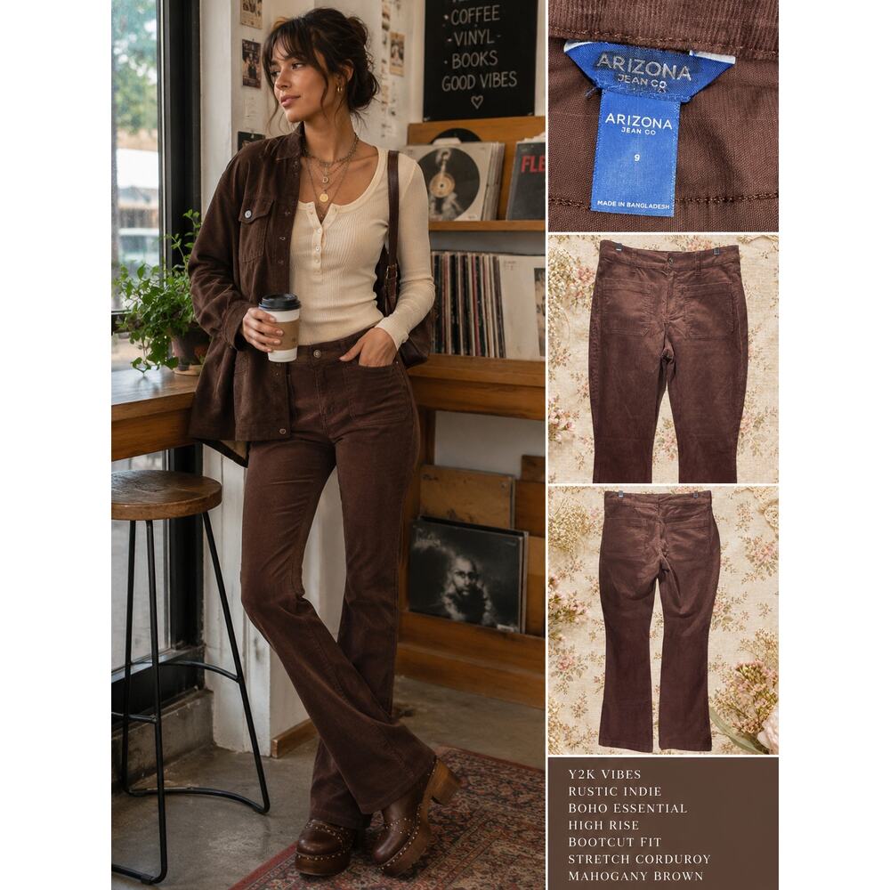Arizona Jean Company Mahogany Brown Bootcut Corduroy Pants